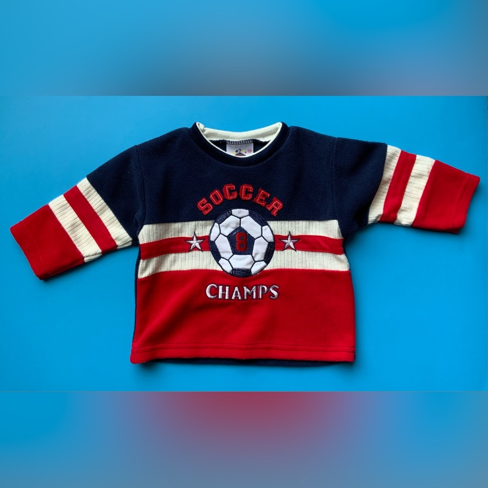 Kids Soccer Champs Sweatshirt - Red & Navy